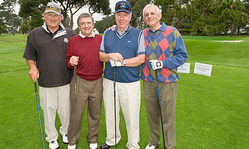 Golf foursome on the green