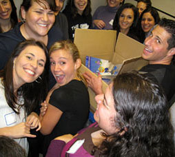 YAD members having fun in elevator