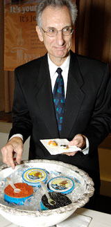 Man at caviar buffet station