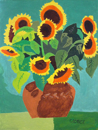 This work of art by resident artist George Ruimy was selected as the advertising poster for the Jewish Home's 2010 Summer Arts Festival. George Ruimy