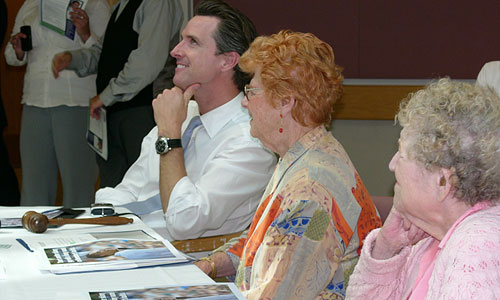 Mayor Newsom at the Council of Residents meeting